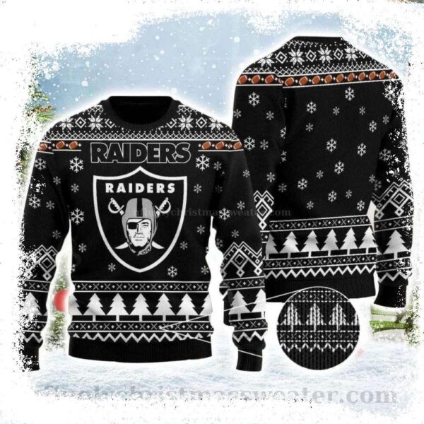 NFL Raiders Logo Print Ugly Christmas Sweater – Perfect Gift For Raiders Fan - available at - rugbyfanstore.com