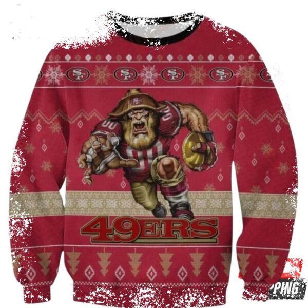 Nfl San Francisco 49Ers Players Mascot Ugly Christmas Sweaters - available at - rugbyfanstore.com