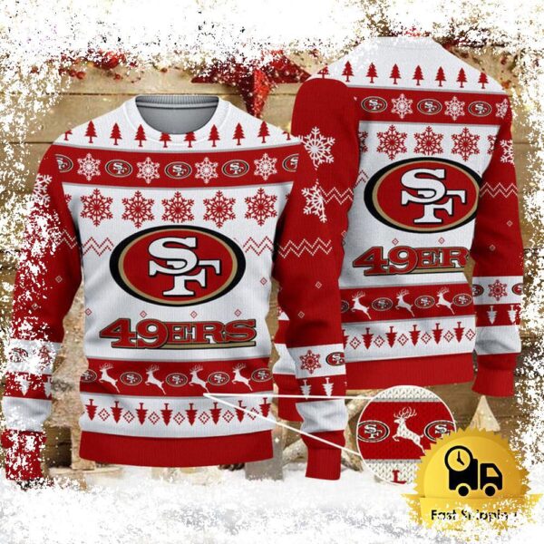 NFL San Francisco 49ers Team Winter Ugly Christmas Sweater - available at - rugbyfanstore.com