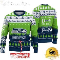 NFL Seattle Seahawks It’s A Good Day To Be A Fan Ugly Christmas Sweater - available at - rugbyfanstore.com