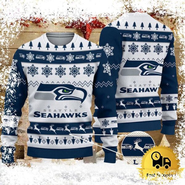 NFL Seattle Seahawks Team Winter Ugly Christmas Sweater - available at - rugbyfanstore.com