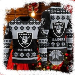 NFL Snowflakes Oakland Raiders Ugly Christmas Sweater – Unique Raiders Gifts for Him - available at - rugbyfanstore.com