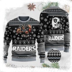 NFL Snowy Raiders Ugly Christmas Sweater – Perfect Gift For Him - available at - rugbyfanstore.com