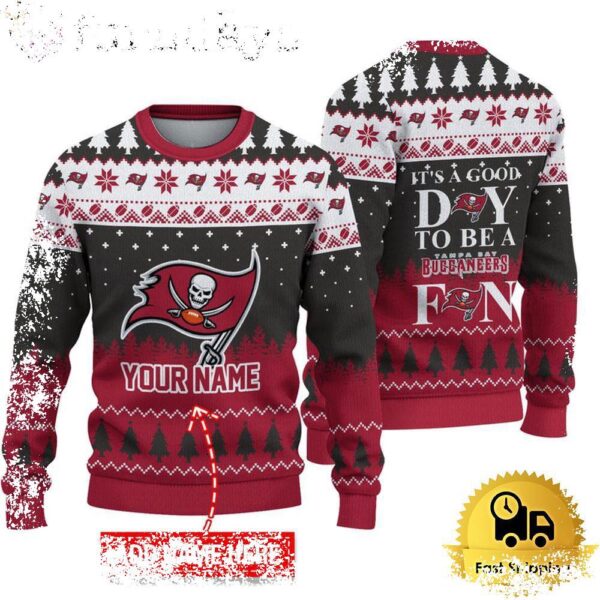 NFL Tampa Bay Buccaneers It’s A Good Day To Be A Fan Ugly Christmas Sweater - available at - rugbyfanstore.com