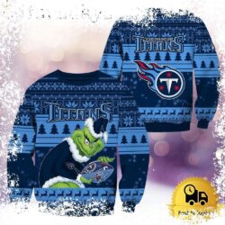 NFL Tennessee Titans Grinch Custom Name Ugly Christmas Sweater - available at - rugbyfanstore.com