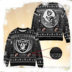 NFL Ugly Christmas Sweater With Las Vegas Raiders Logo Print – Perfect For Fans - available at - rugbyfanstore.com