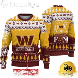 NFL Washington Commanders It’s A Good Day To Be A Fan Ugly Christmas Sweater - available at - rugbyfanstore.com