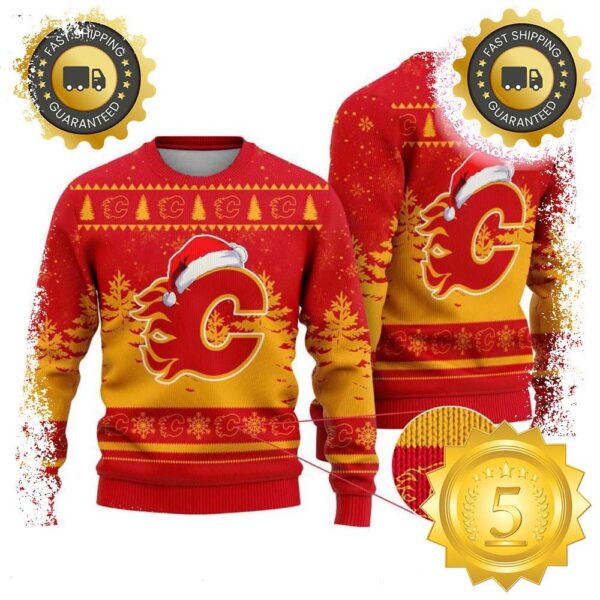 NHL Calgary Flames Special Christmas Design Ugly Sweater Gift For Men And Women - available at - rugbyfanstore.com