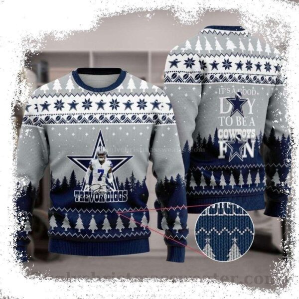 No 7 Trevon Diggs – It’s A Good Day To Be A Cowboys Fan – Dallas Cowboys Ugly Christmas Sweater - available at - rugbyfanstore.com