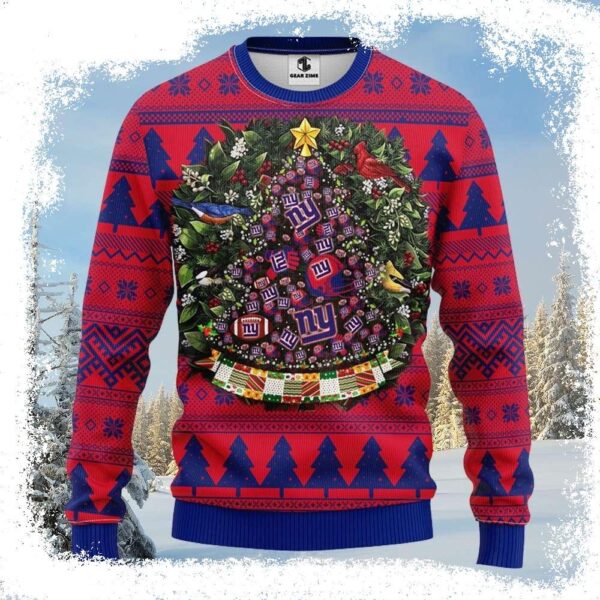 Ny Giants Christmas Sweater – Featuring Christmas Tree Ball Graphic - available at - rugbyfanstore.com