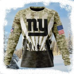 Ny Giants Christmas Sweater With Veteran Design – Proud Supporter - available at - rugbyfanstore.com