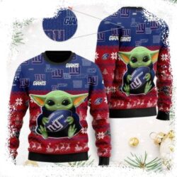 Ny Giants Gifts For Him – Baby Yoda Ugly Christmas Sweater - available at - rugbyfanstore.com