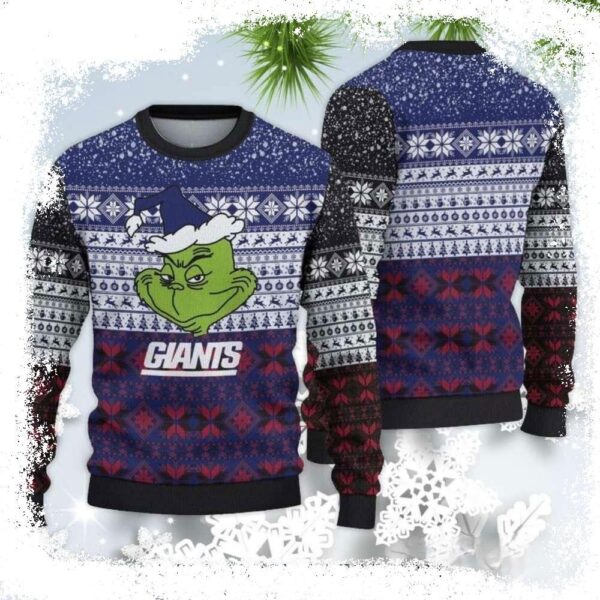 Ny Giants Gifts For Him – Grinch Graphics Ugly Christmas Sweater - available at - rugbyfanstore.com