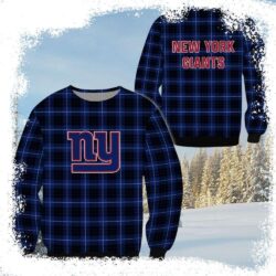 Ny Giants Plaid Pattern Ugly Christmas Sweater – Stylish Fanwear - available at - rugbyfanstore.com