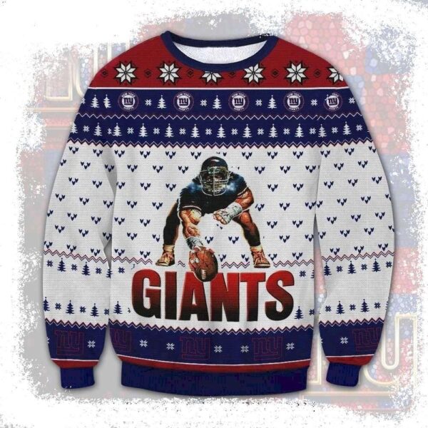 Ny Giants Player Graphic Design Ugly Christmas Sweater - available at - rugbyfanstore.com