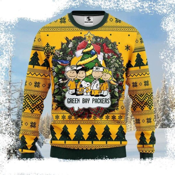 One-of-a-Kind Packers Gift – Snoopy Dog Print On Green Bay Packers Ugly Sweater - available at - rugbyfanstore.com