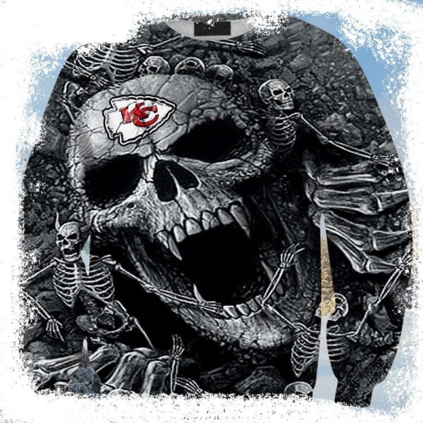 Perfect Gift For Kc Chiefs Fans – Skull Ugly Christmas Sweater - available at - rugbyfanstore.com