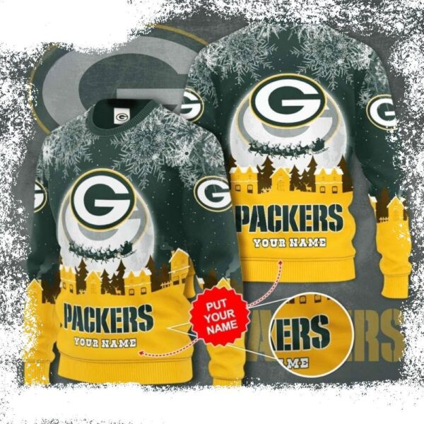 Personalized Packers Passion – Ugly Christmas Sweater With Custom Name - available at - rugbyfanstore.com