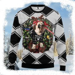 Pub Dog and Laurel Wreath Raiders Ugly Christmas Sweater – Perfect Gift for Him - available at - rugbyfanstore.com