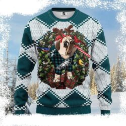 Pub Dog Festive Wreath – NFL Philadelphia Eagles Ugly Christmas Sweater - available at - rugbyfanstore.com