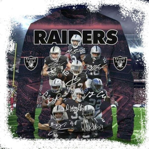 Raiders Football Team Print Ugly Christmas Sweater – Unique Raiders Gifts - available at - rugbyfanstore.com