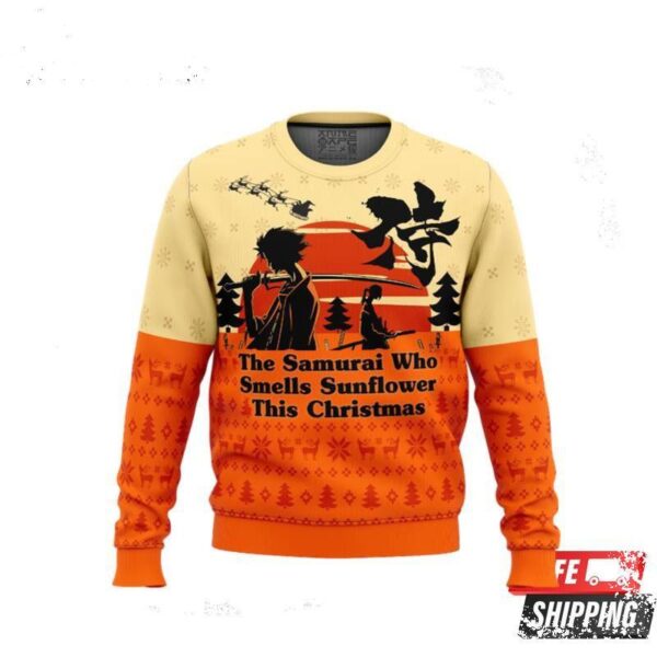 Samurai Champloo The Samurai Who Smells Sunflower This Christmas Ugly Christmas Sweaters - available at - rugbyfanstore.com