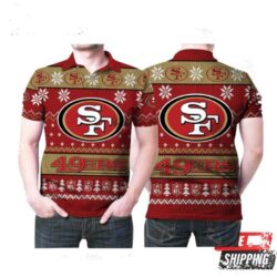 San Francisco 49ers Logo Nfl Ugly Christmas Polo Shirts - available at - rugbyfanstore.com