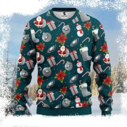 Santa Claus And Snowman – NFL Philadelphia Eagles Ugly Sweater - available at - rugbyfanstore.com