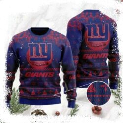 Santa Claus In The Moon Ny Giants Ugly Christmas Sweater - available at - rugbyfanstore.com