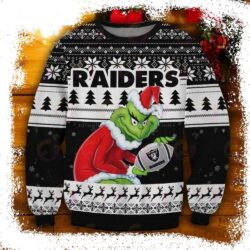 Santa Grinch Raiders Ugly Christmas Sweater – Unique Gift For Him - available at - rugbyfanstore.com