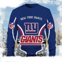 Score Big On Style – Football Helmet Pattern – Ny Giants Ugly Sweater - available at - rugbyfanstore.com