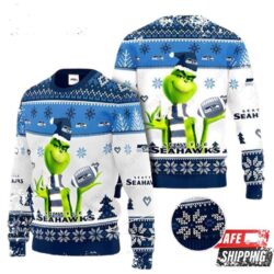 Seattle Seahawks Grinch Nfl Ugly Christmas Sweaters - available at - rugbyfanstore.com