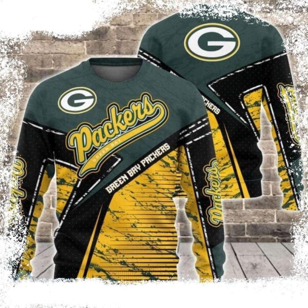 Signature Packers Style – Logo Ugly Christmas Sweater For Men - available at - rugbyfanstore.com