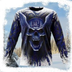 Skull Graphic Sweater For New York Giants Enthusiasts - available at - rugbyfanstore.com