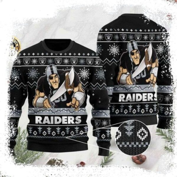 Slashing Footballs Oakland Raiders Ugly Christmas Sweater – Perfect For Fans - available at - rugbyfanstore.com