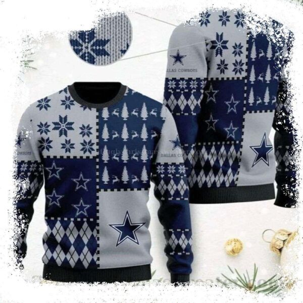 Snow Flower Tree Dallas Cowboys Ugly Christmas Sweater – Perfect Gift For Cowboys Fans - available at - rugbyfanstore.com