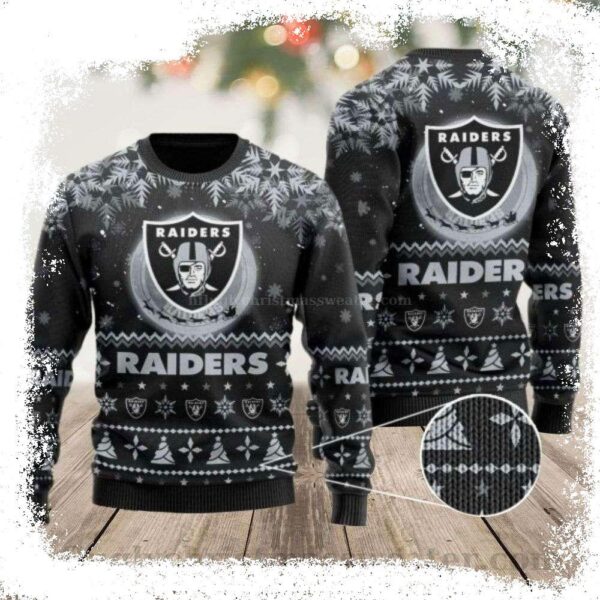 Snowflakes And Logo Las Vegas Raiders Ugly Christmas Sweater – A Unique Gift - available at - rugbyfanstore.com