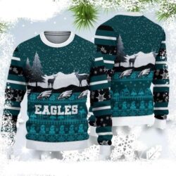 Snowy Reindeers With Eagles – Philadelphia Eagles Ugly Sweater - available at - rugbyfanstore.com