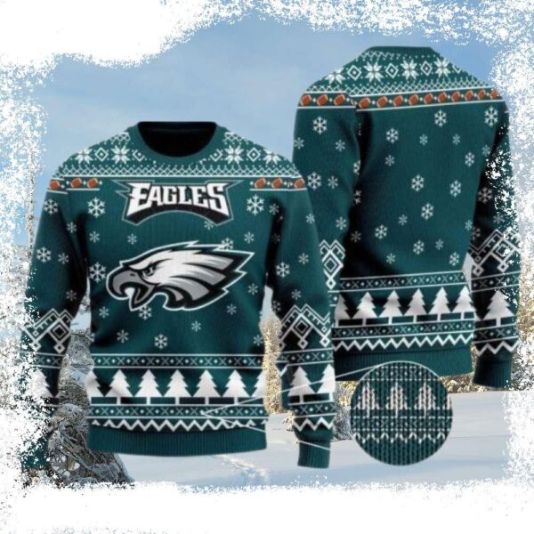 Snowy Spirit – Unique Men’s Eagles Christmas Sweater - available at - rugbyfanstore.com