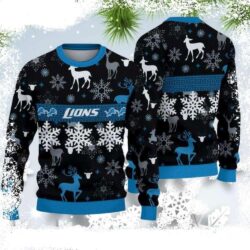 Spread Holiday Cheer With A Detroit Lions Christmas Pattern Sweater - available at - rugbyfanstore.com