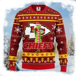 Spread Holiday Cheer With Kansas City Chiefs Funny Grinch Sweater - available at - rugbyfanstore.com