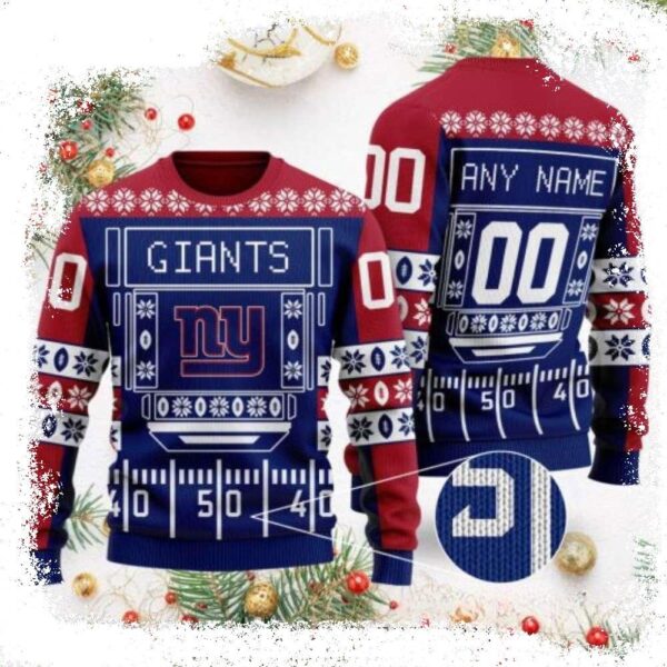 Stadium Pattern New York Giants Christmas Sweater – Show Your Love - available at - rugbyfanstore.com