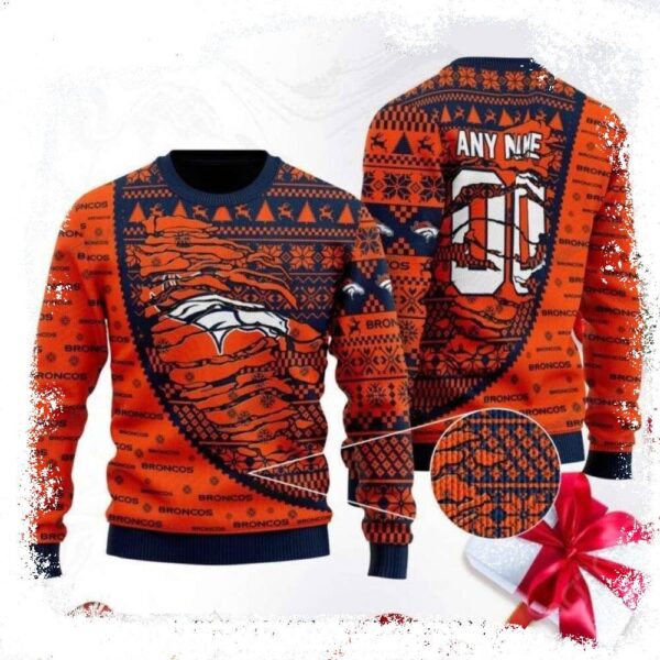 Stand Out This Christmas – NFL Denver Broncos Ugly Christmas Sweater - available at - rugbyfanstore.com