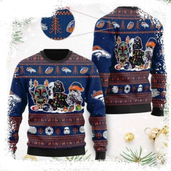 Star Wars Graphics Broncos Ugly Sweater – Unique Gift For A Fan - available at - rugbyfanstore.com