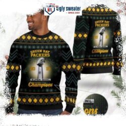 Super Bowl Champions NFL Cup Green Bay Packers Ugly Sweater - available at - rugbyfanstore.com