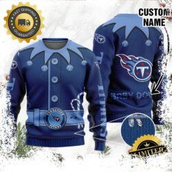 Tennessee Titans Ugly Sweater Custom Name NFL Football Gift For Holiday - available at - rugbyfanstore.com