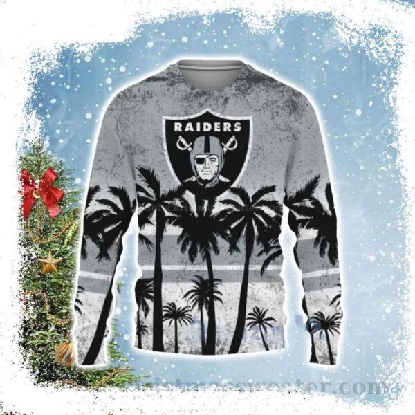 Tree Beach Oakland Raiders Ugly Christmas Sweater – Ideal For Fans - available at - rugbyfanstore.com