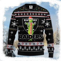 Trendy Oakland Raiders Ugly Christmas Sweater with Grinch Design – Perfect Gift For Him - available at - rugbyfanstore.com