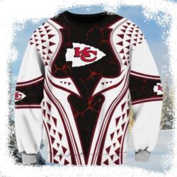 Ugly Christmas Sweater For Chiefs Fans – Red And White Edition - available at - rugbyfanstore.com