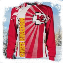 Ugly Christmas Sweater With Kansas City Chiefs Logo And Chiefs Kingdom - available at - rugbyfanstore.com